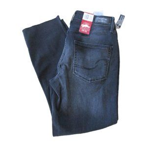 Signature Levi Strauss High Rise Ankle Slim Jeans Womens Size 4 Black Distressed
